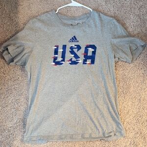 Adidas Gray and Blue Short Sleeve Tees
